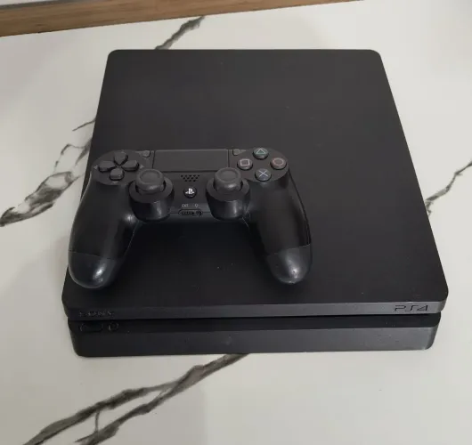 PS4 Slim + Controle Original - perfeito estado, semi-novo