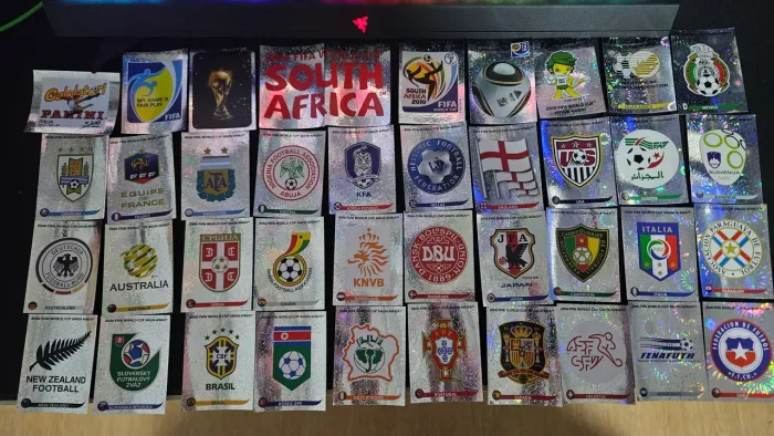 Kit completo figurinhas brilhantes copa 2010