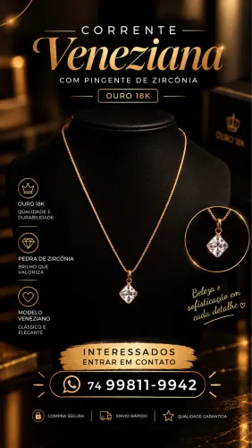 Corrente feminina ouro 18 k