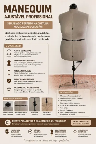 Manequim Ajustável Promocional