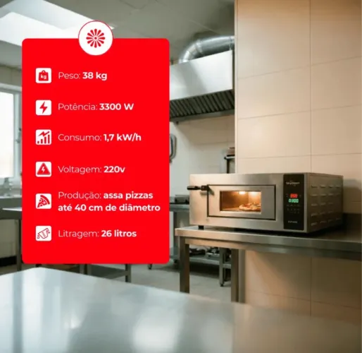 Vendo Forno Lastro Elétrico Digital Para Pizza FLP-400D da Skymsen