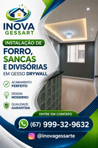 Forro, sancas e divisória em Drywall 