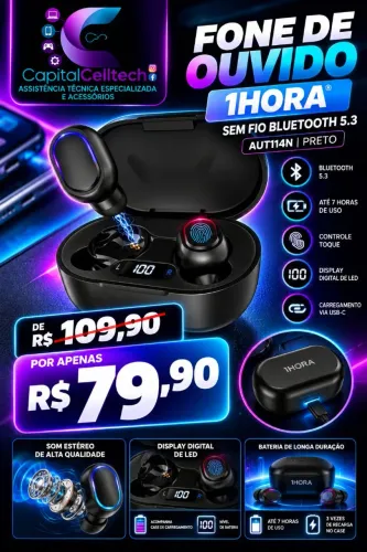 Fone Bluetooth sem fio