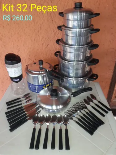 Talheres, Frigideira Com Mais Panelas, kit 32 Peças 