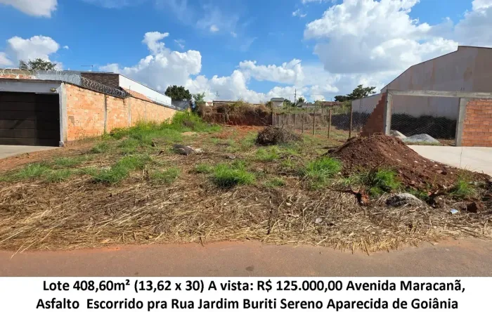Leia a descrição: Lote 408,60m² (Avenida Maracanã) Jardim Buriti Sereno