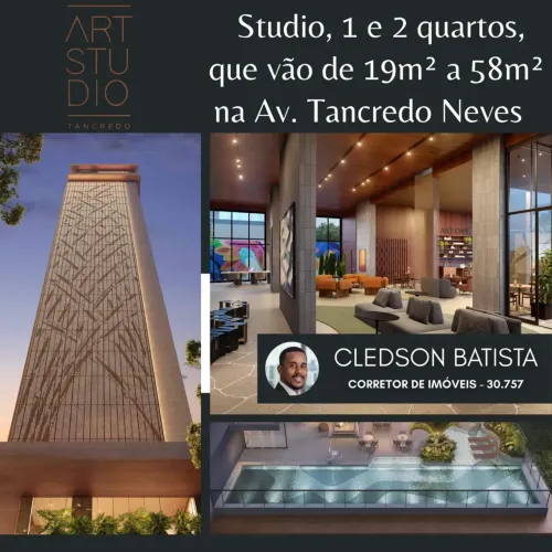Art Studio Tancredo, Studio, 1/4 E 2/4, Entre 19M² A 58M² E Vagas Rotativas No Caminho Das