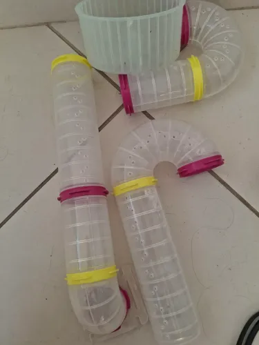 Acessórios para hamster com tubos e roda