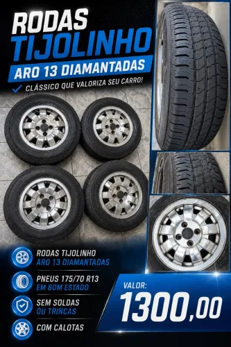 Rodas VW Tijolinho aro 13 4x100