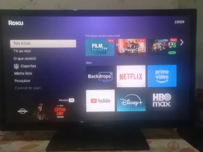 smart tv 43P" imagem sistema ROKU ótima apenas R$799 aceito cartões posso entregar