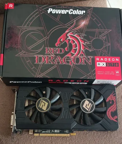 RX 570 4G funcionando, na caixa com serial batendo 