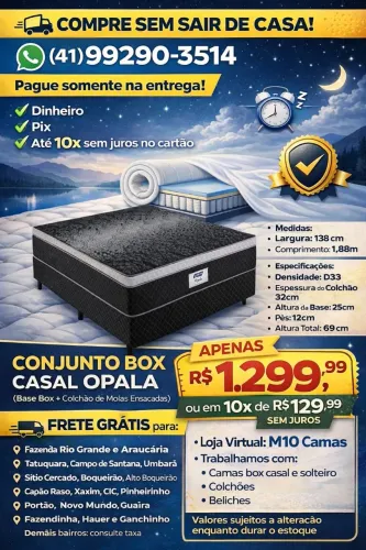Cama box casal opala gazin # 10x sem juros no cartão
