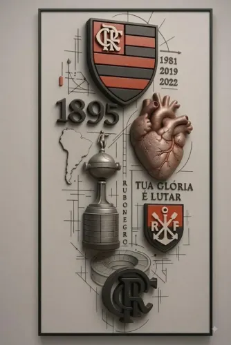 QUADRO DO FLAMENGO 40 X 60CM