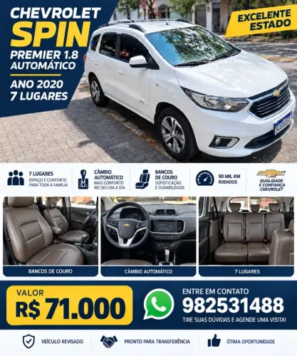 Chevrolet Spin Premier 1.8 8V Econo.flex 5P Aut. 2020