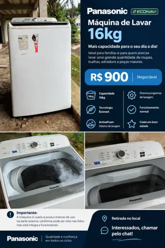 Máquina de lavar 16 kg 