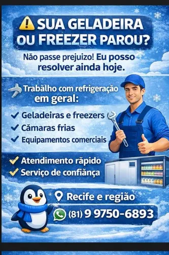 Reparo de Geladeira, Freezer e Câmara Fria - Recife