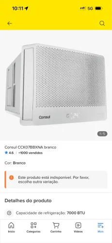Ar condicionado Consul CCK07BBXNA branco