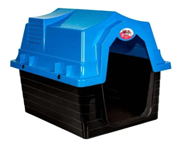 Casa Casinha Para Cães Cachorros Azul Tamanho Grande Pet Home Nº03 - Jel Plast