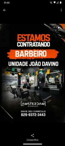 Vaga pra barbeiro - Amsterdam barbearia
