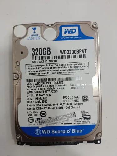Hd wd 320GB notebook