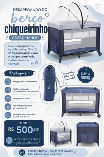 Berço e chiqueirinho cosco nanny