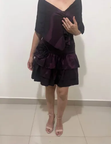Oportunidade Vestido Festa Drapeado com Echarpe