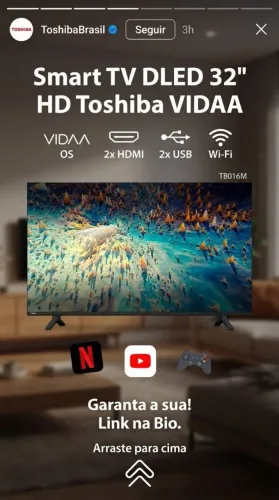 SMART TV OLED HD TOSHIBA 32 POLEGADAS.