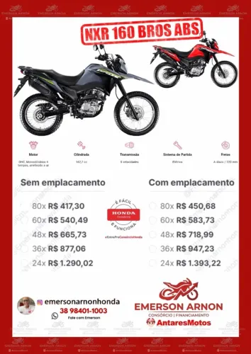 Consórcios e financiamento de motos novas honda