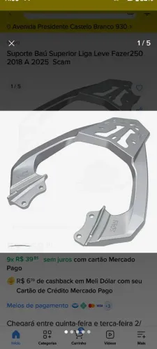 Suporte bagageiro fazer 250