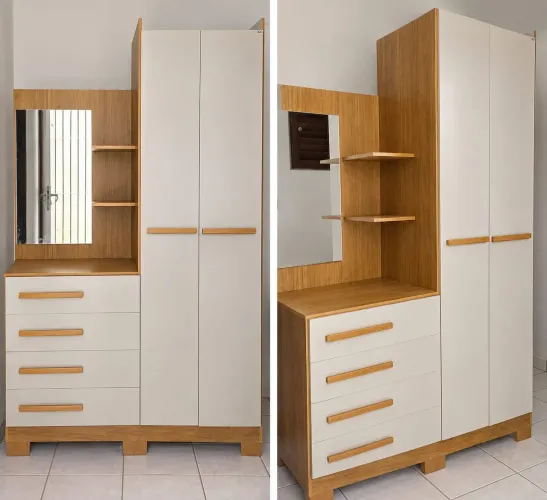 Guarda roupa novo com cômoda acoplada e espelho