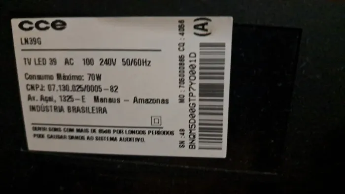 TV CCE 39' pra sucata ou conserto