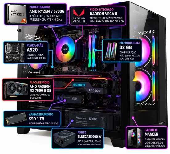 PC GAMER COM 6 MESES DE USO - NOTA FISCAL