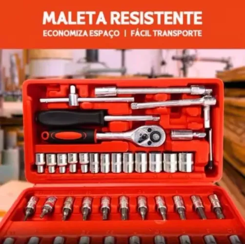 Kit maleta de ferramentas 46 pçs para reparos caseiros