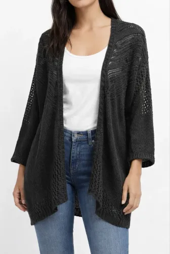 Cardigan de tricot preto