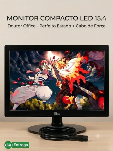 Monitor LED Dr. Office 15.4" - Funcionando Perfeitamente + Cabo
