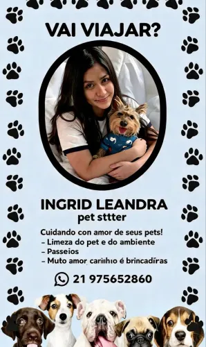 Cuidadora de pets domésticos e exóticos