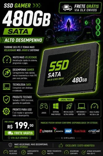 SSD Gamer 480GB Funcionando