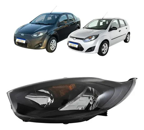 Farol Mascara Negra Ford Fiesta Rocam 2010 2011 2012 A 2014 Esquerdo/motorista
