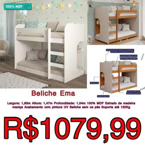 Beliche Ema 100% mdf proteção anti queda / frete grátis  / pague na entrega 