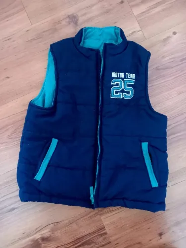 Colete dupla face azul/verde - Veste até tamanho 8