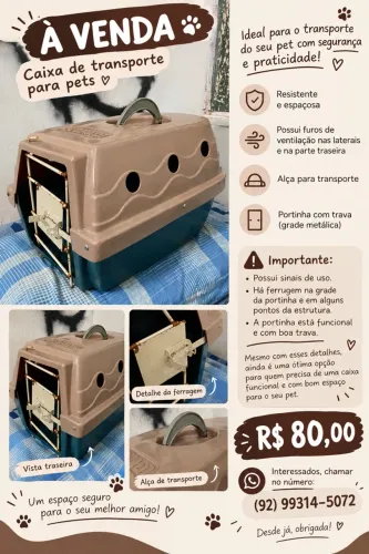 ? CAIXA DE TRANSPORTE PARA PET À VENDA ?