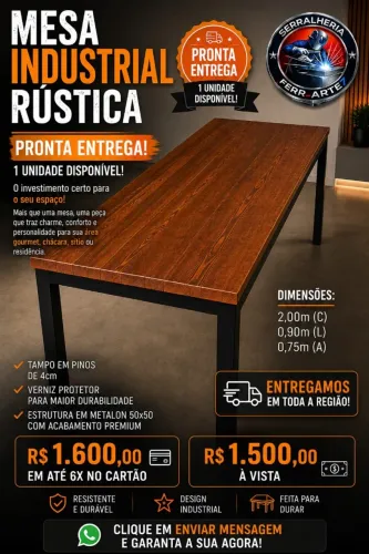 Mesa estilo industrial