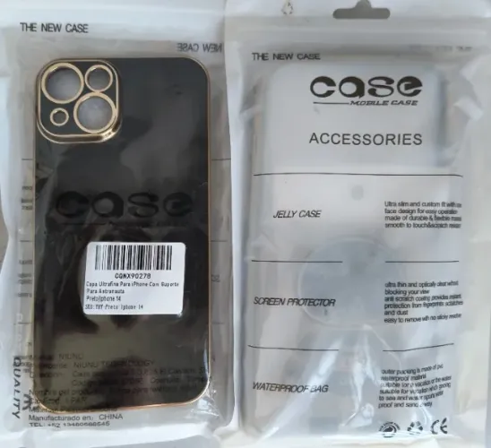 Lote 020 Capa Ultrafina para Iphone com Suporte para Astronauta Preto Iphone 14 Case