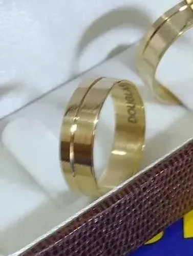 Alianças Com Risco Casamento 9 Gramas Ouro 18 Kilates 10 mm Maciça (Unidade)