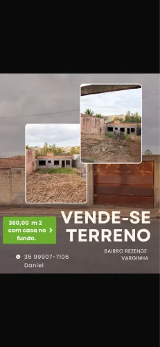 Terreno 360m2 no bairro Atlântico Sul (rua de baixo do bairro Rezende) em Varginha-MG