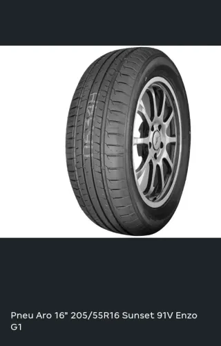 Pneu Aro 16" 205/55R16 Sunset 91V Enzo G1<br>