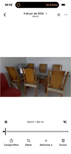 Vendo mesa tampo de vidro com 6 cadeiras