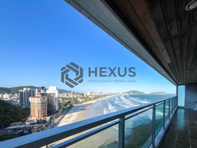 Apartamento frente mar com varanda vista mar e lazer nas Pitangueiras, Guarujá