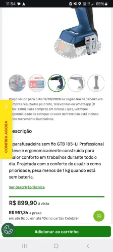 Parafusadeira DRYWALL Bosch GTB 185-LI a Bateria 18V 1/4