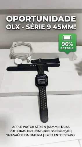 Apple Watch Series 9 45mm - Excelente Estado (Com 2 Pulseiras)