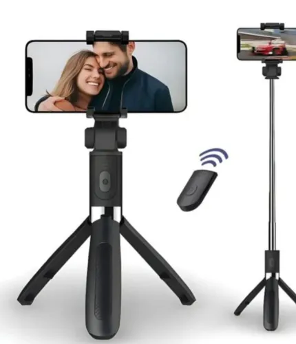 Tripé celular bastão com botão para selfie 